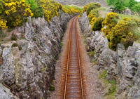 Rail track to Kyle of Lochalsh. Wester Ross.