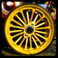Traction Engine wheel. Knowl Hill, Berkshire.
