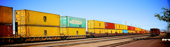 Lo . . ong train, Winslow, arizona.