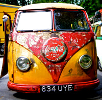 A 1954 original Split Windscreen VW Transporter. Original Coca Cola livery.