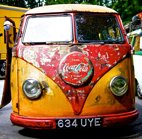 A 1954 original Split Windscreen VW Transporter. Original Coca Cola livery.